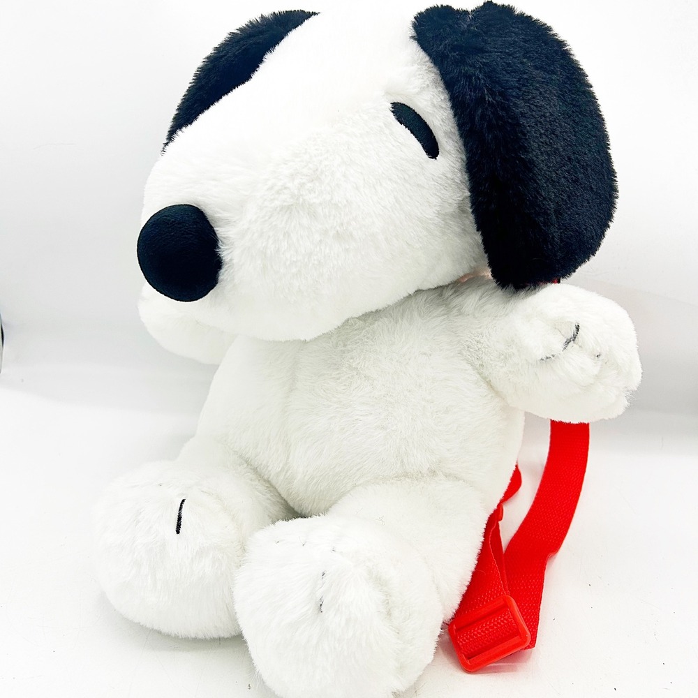 Peanuts Snoopy Plush Backpack Plush Red‎ Straps Zipper Bag